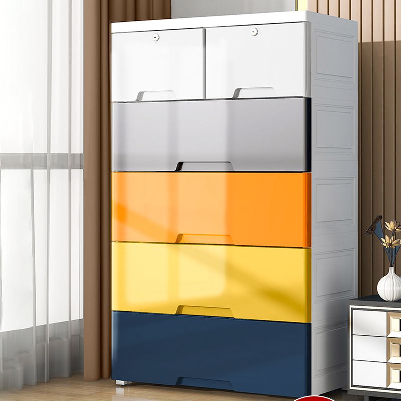 Northern European Plastic Nursery Dresser Vertical Kids Nightstand for Home