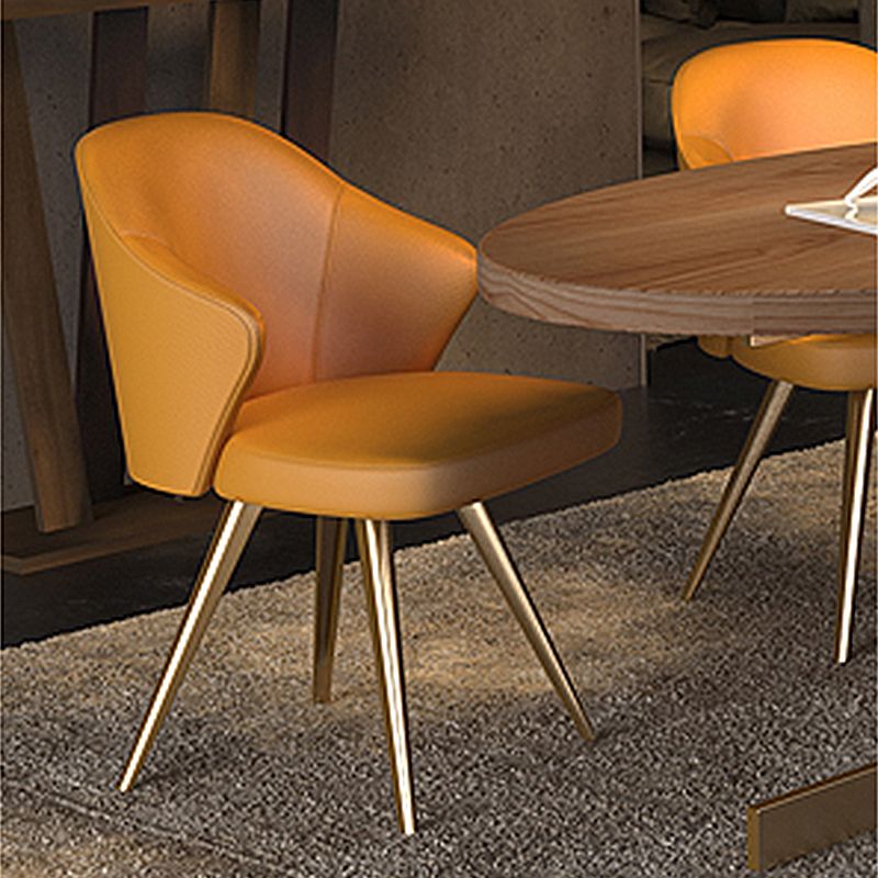 Chaise de salle à manger en métal de style contemporain, chaise latérale à oreilles pour cuisine