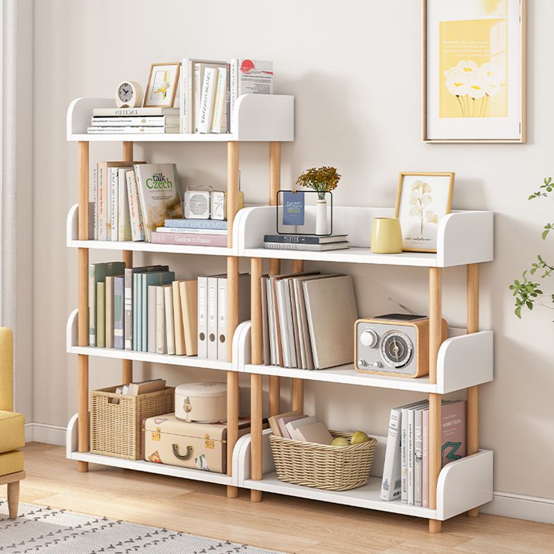 Modern Style Bookshelf Open Back Vertical Engineered Wood Bookcase