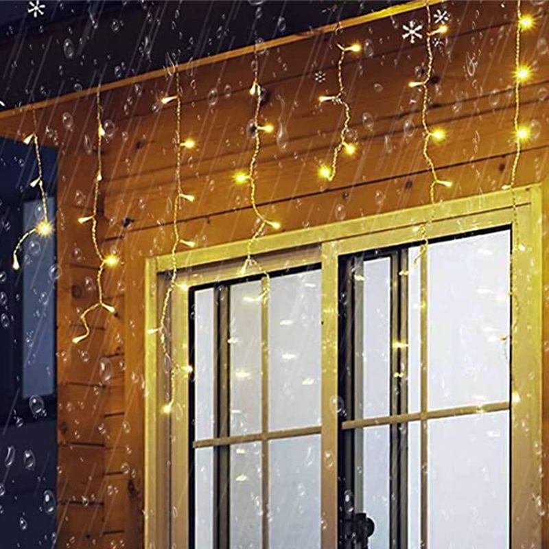 Nordic Icicles Curtain String Lights Plastic Outdoor LED Solar Christmas Light
