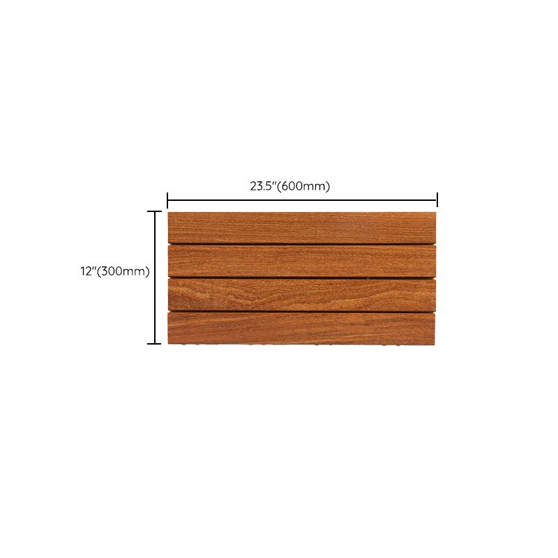4-Slat Wood Patio Tiles Snap Fit Installation Floor Board Tiles