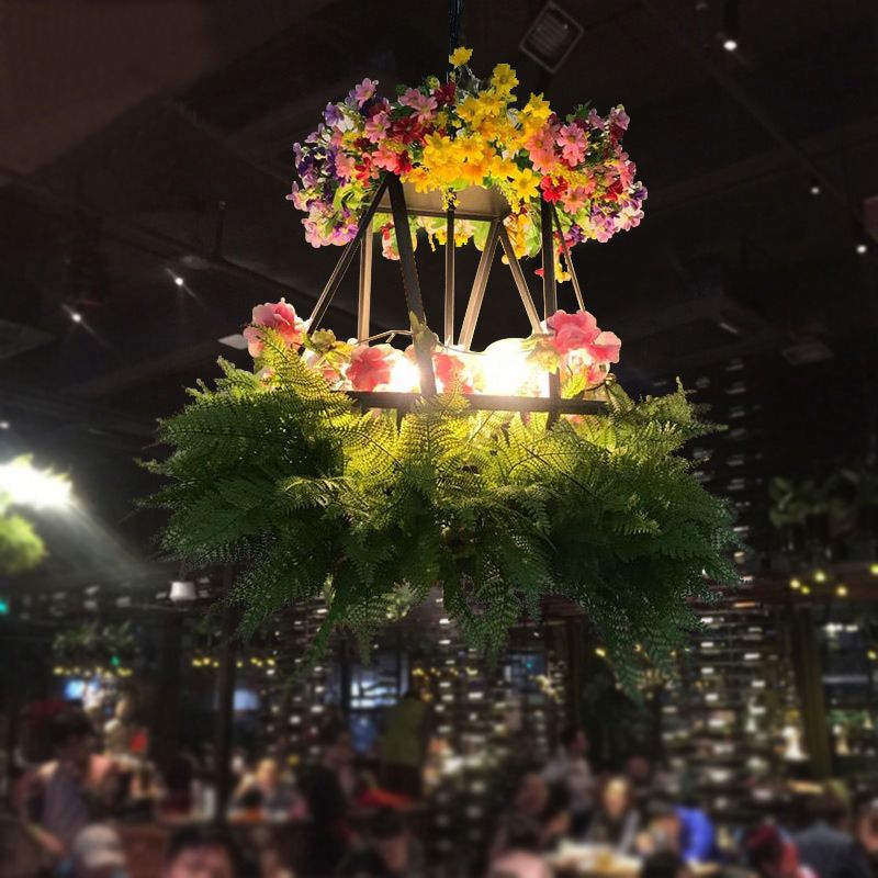 Plant végétal lustre pendant Light Vintage Metal 5 lumières LED Restaurant lampe à goutte