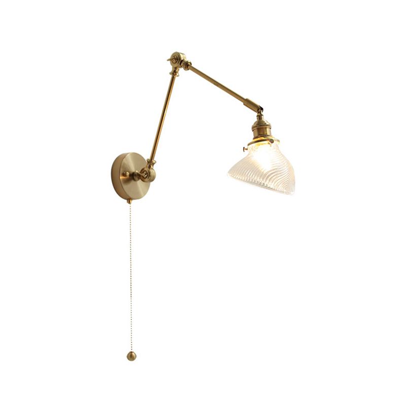 Geometric Metal Wall Light Modern Style 1 Light Wall Mount Light Fixture in Brass