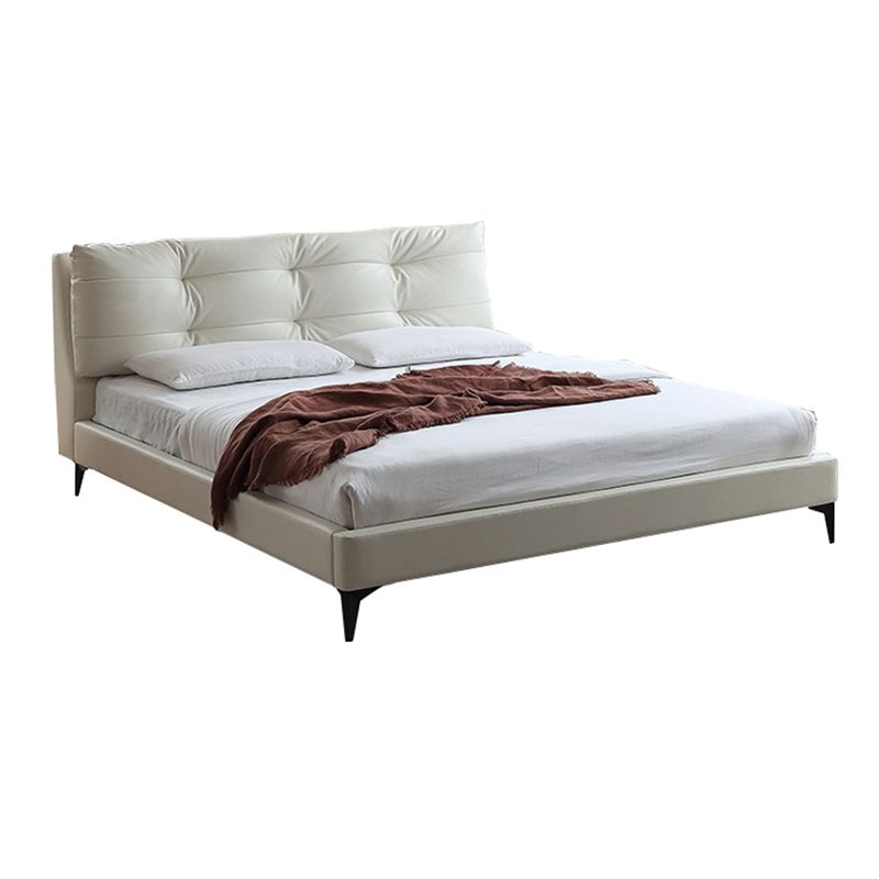 Contemporary Standard Bed with Rectangle Upholstered Headboard