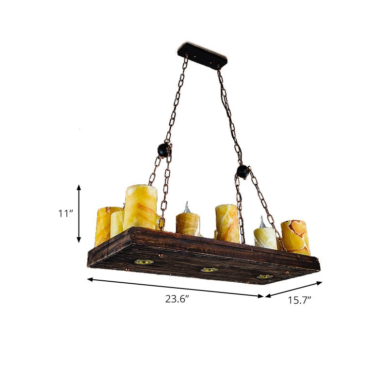 Marble Candle Island Light Fixture Vintage 8/12/16 Lights Dining Room Hanging Ceiling Light in Yellow