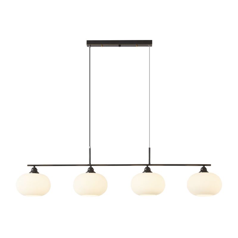 Metal/Glass Kitchen Island Lighting Modern Golden/Black Ceiling Light for Foyer