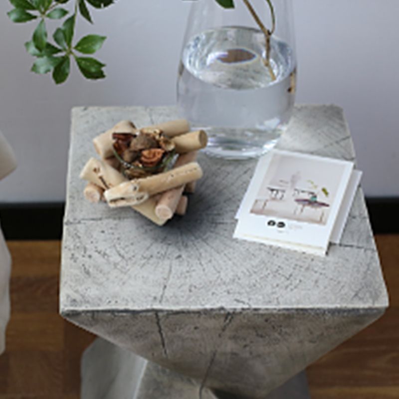 12" Wide Contemporary Corner Table Square Wood Distressed Side Table