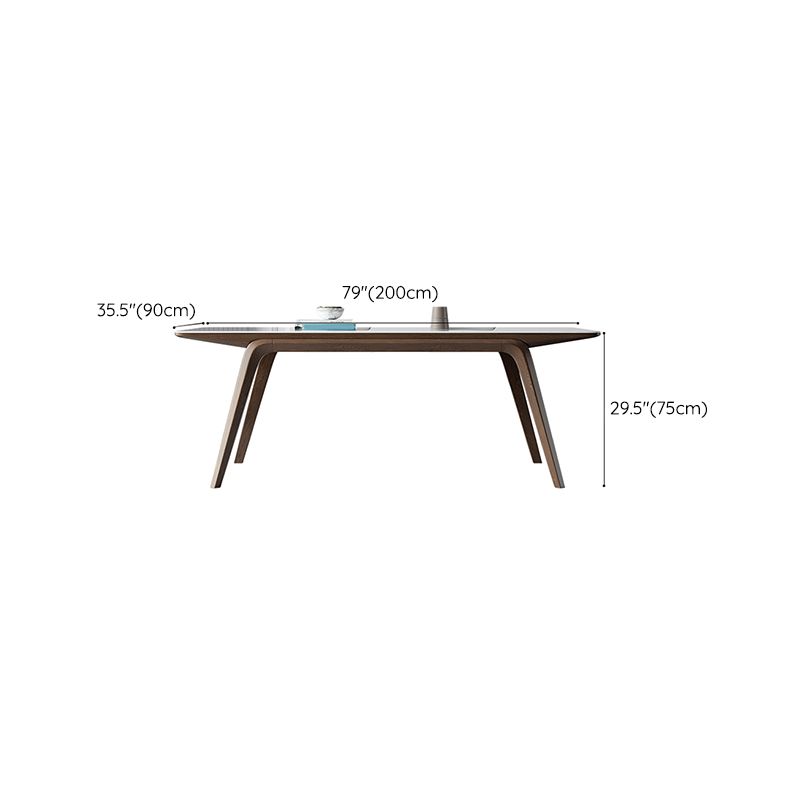 5/7 Pcs Contemporary Stone Rectangle Shape Dinette Table with Upholstered Chair