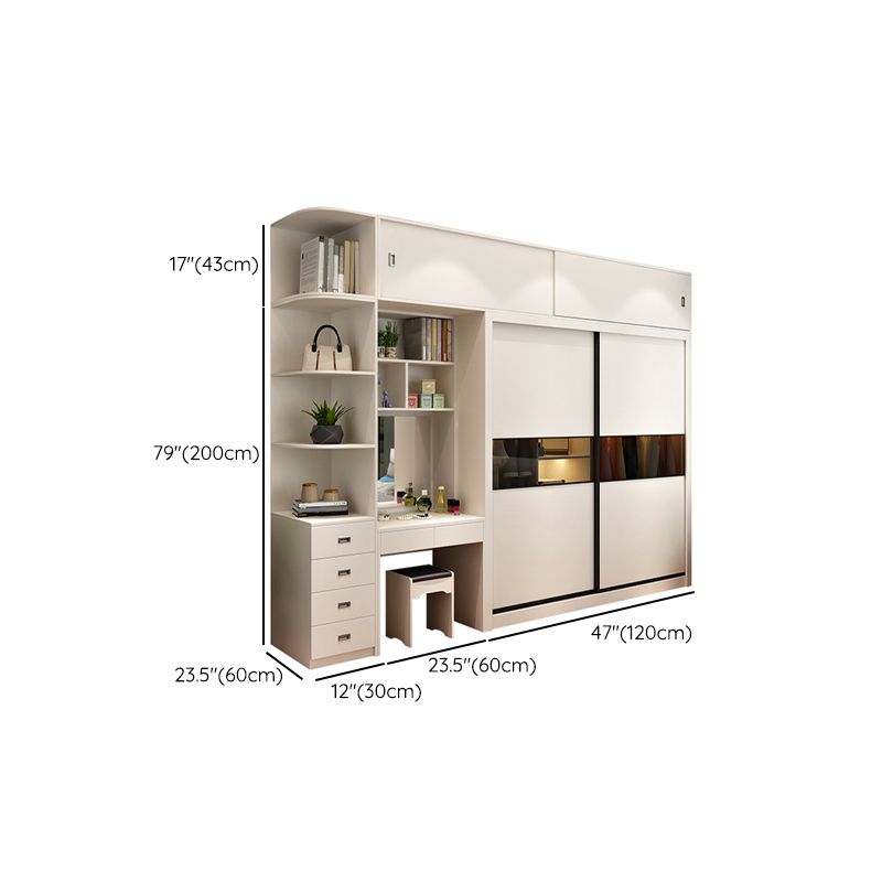 Contemporary Home Engineered Wood Wardrobe Freestanding Wardrobe Closet