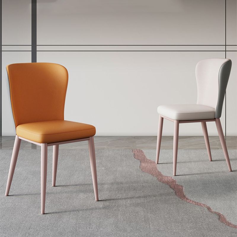 Modern Style PU Leather Chair Wingback Dining Side Chair for Indoor