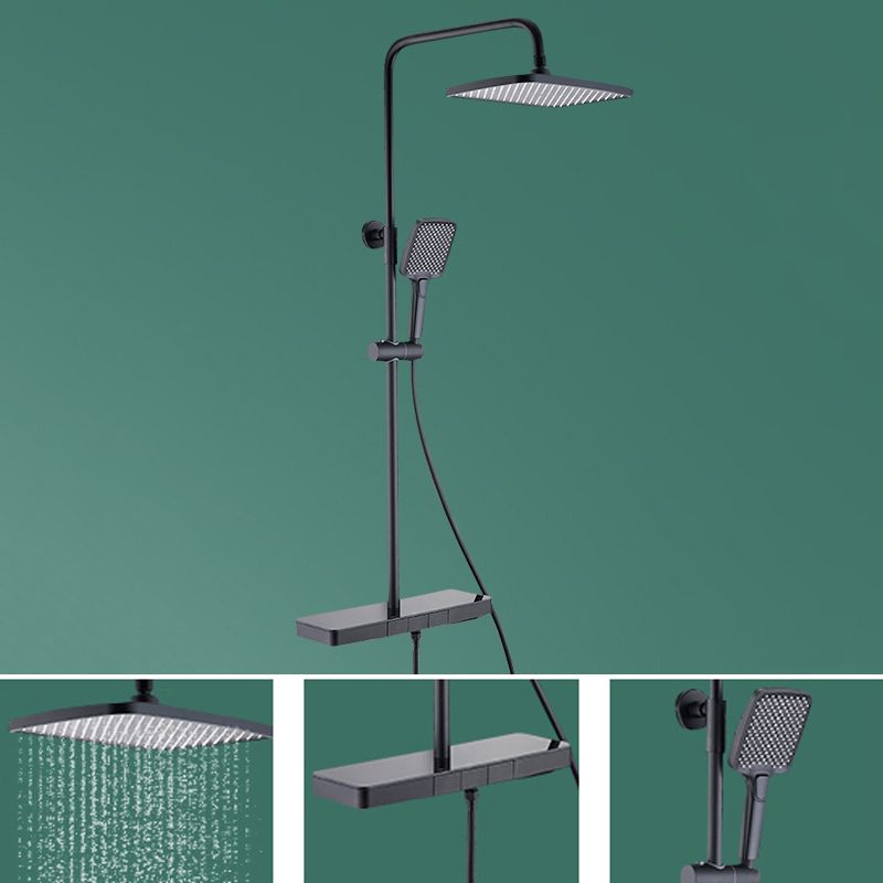 Wall Mounted Swivel Shower Trim Brass 2 Shower Heads Shower Set