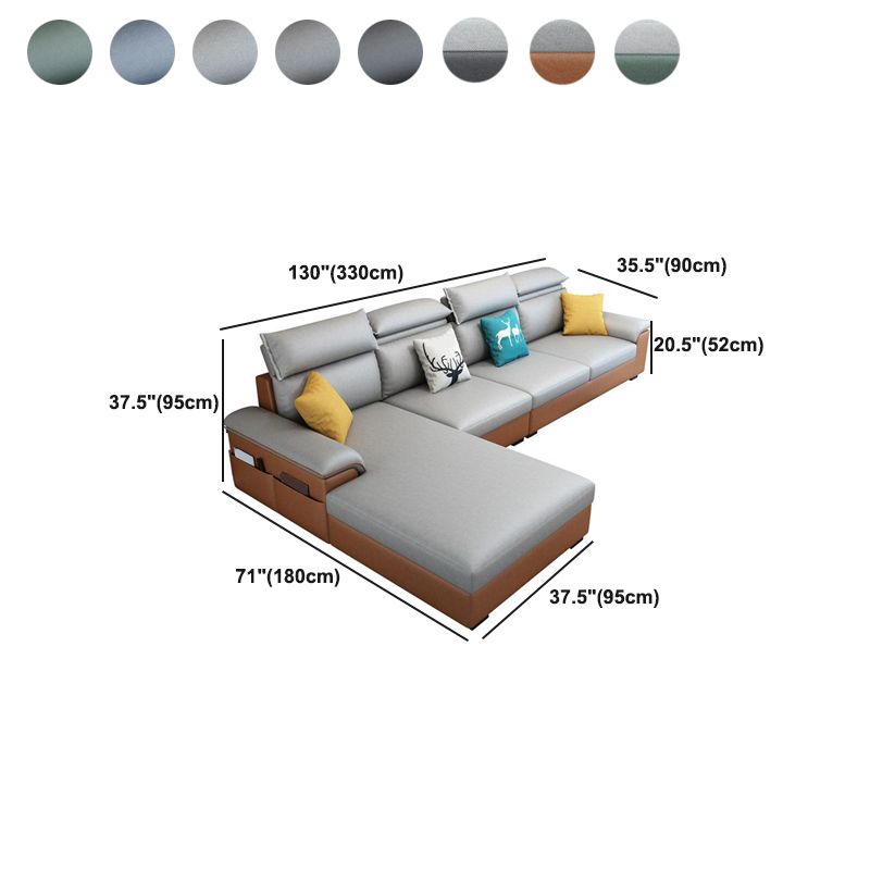 Modern Style Sofa Bed Solid Wood Frame Imitation Leather Built-in Armrest Sofa
