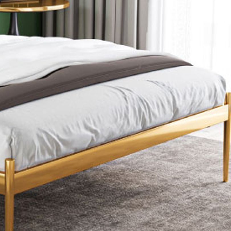 Metal Slat Bed Low Profile Luxurious Bed Frame with Headboard