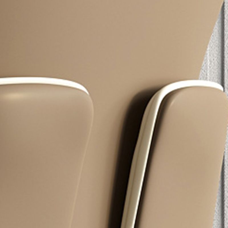 Contemporary Oak Wood Wingback Chair Matte Finish Faux Leather Chair with Black Legs