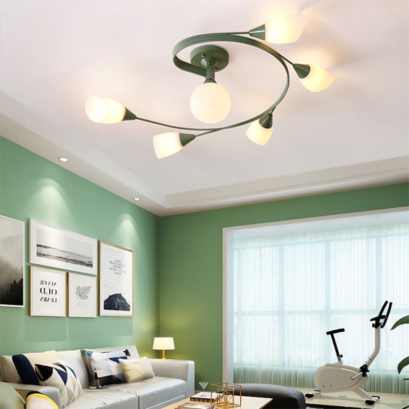 Witte glazen inbouwlamp Moderne stijl Eenvoud Slaapkamerplafondlamp