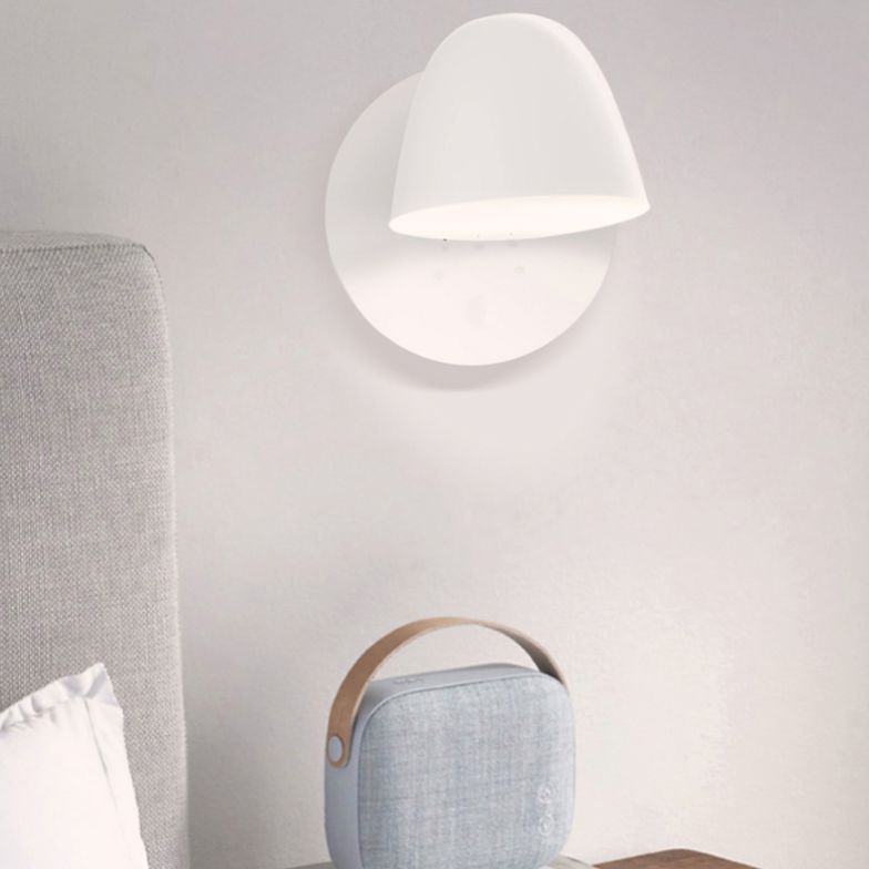 Modern Creative White Rotatable Wall Sconce Plastic Dome Wall Light for Interior Spaces