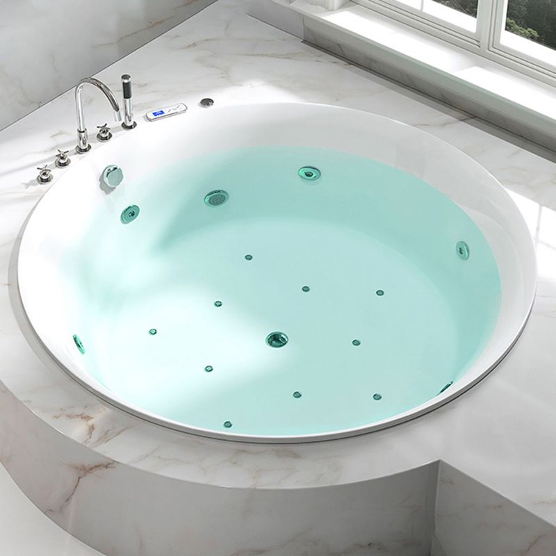 Drop-in Acrylic Round Bathtub Modern Air/ Whirlpool Bathtub in White