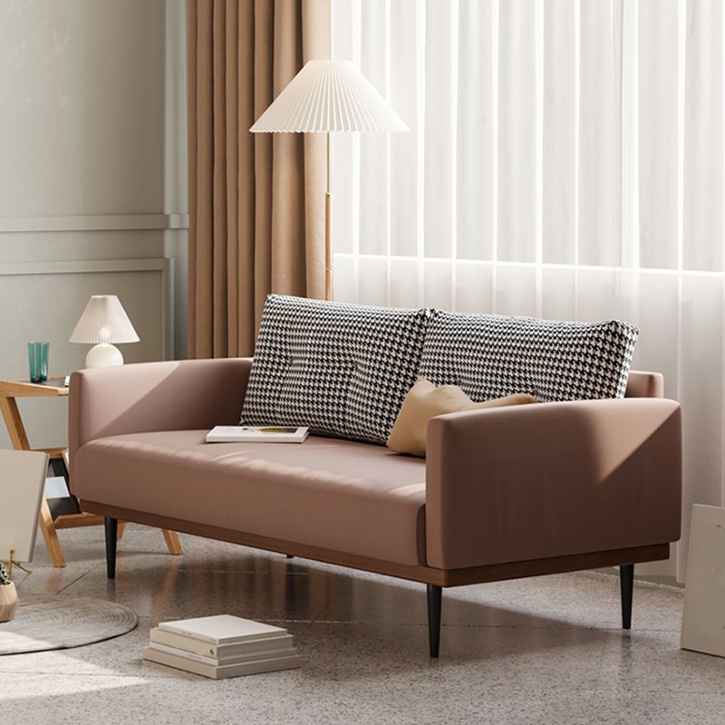 Square Arm Sofa Sofa 31.5" D x 29.53" H Faux Leather/Linen Sofa