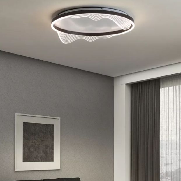 Plafonnier circulaire encastré dessin animé simplicité moderne luminaire de montage au plafond pour chambre à coucher