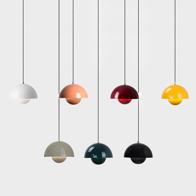 Domed Hanging Pendant Light Minimalist Metal Hanging Light Fixture