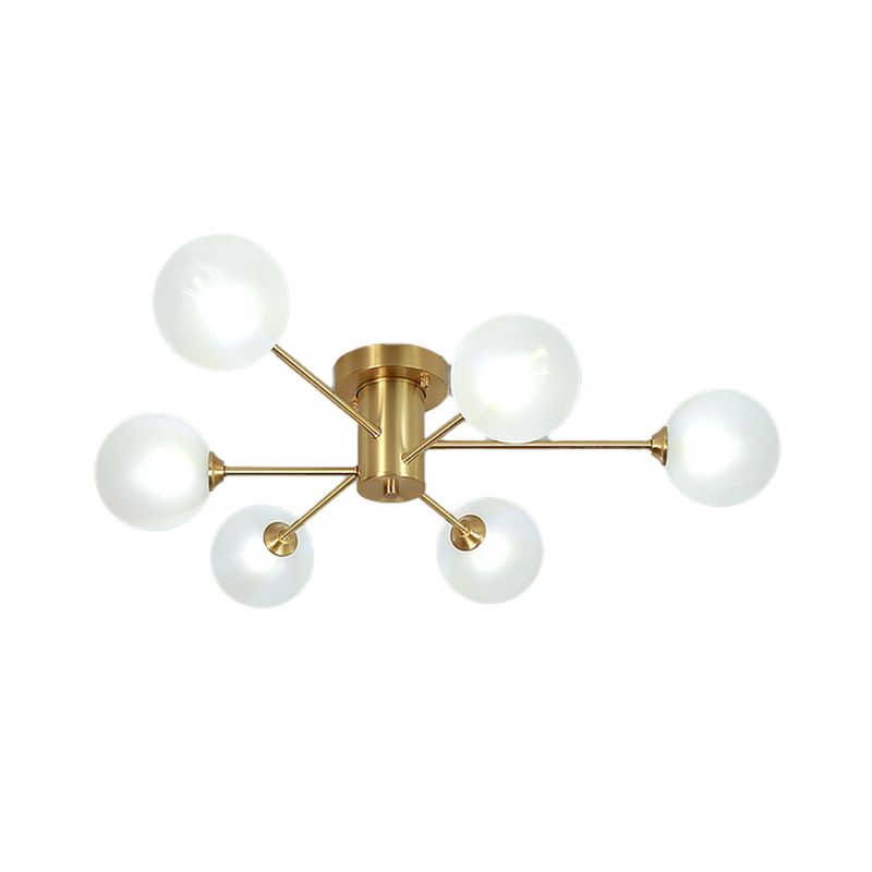 Nordic Style Ceiling Light Glass Shade Ball Shape Ceiling Lamp for Living Room