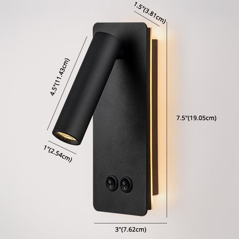 Aluminium -LED -Lesen Wandleuchten im modernen präzisen Stil schmiedeeisernen rechteckigen Wandlicht mit Acrylschatten