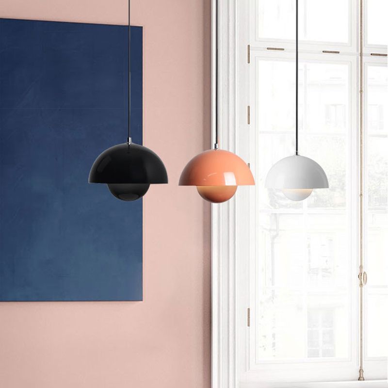 Domed Hanging Pendant Light Minimalist Metal Hanging Light Fixture