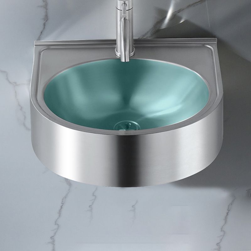Modern Vessel Bathroom Sink Metal U-Shaped Wall Mount Bathroom Sink(Not Including Faucet)