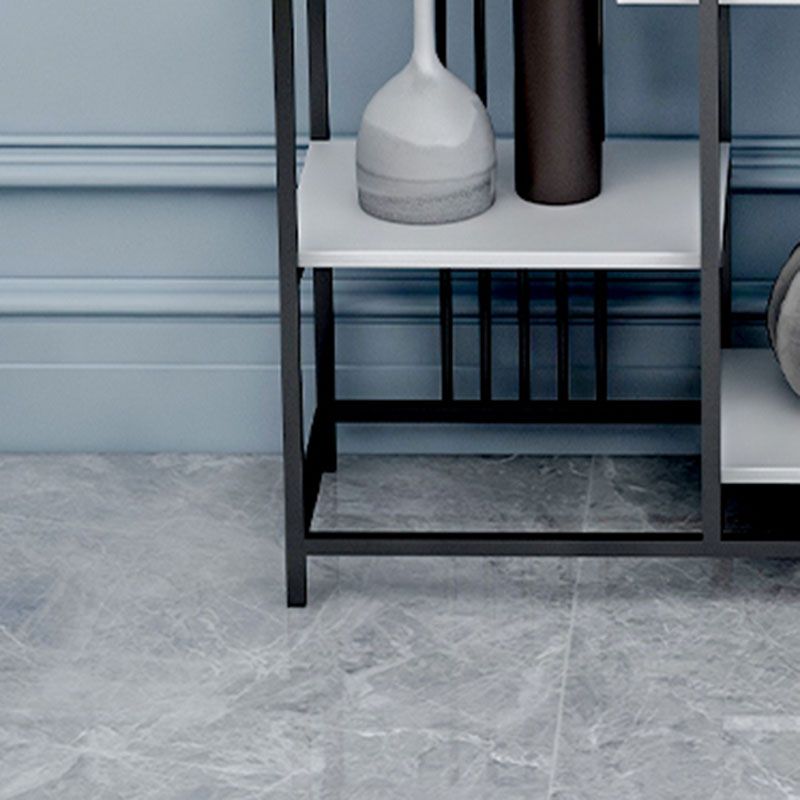 Closed Back Metal Bookcase Scandinavian Bookshelf with Storage Shelves