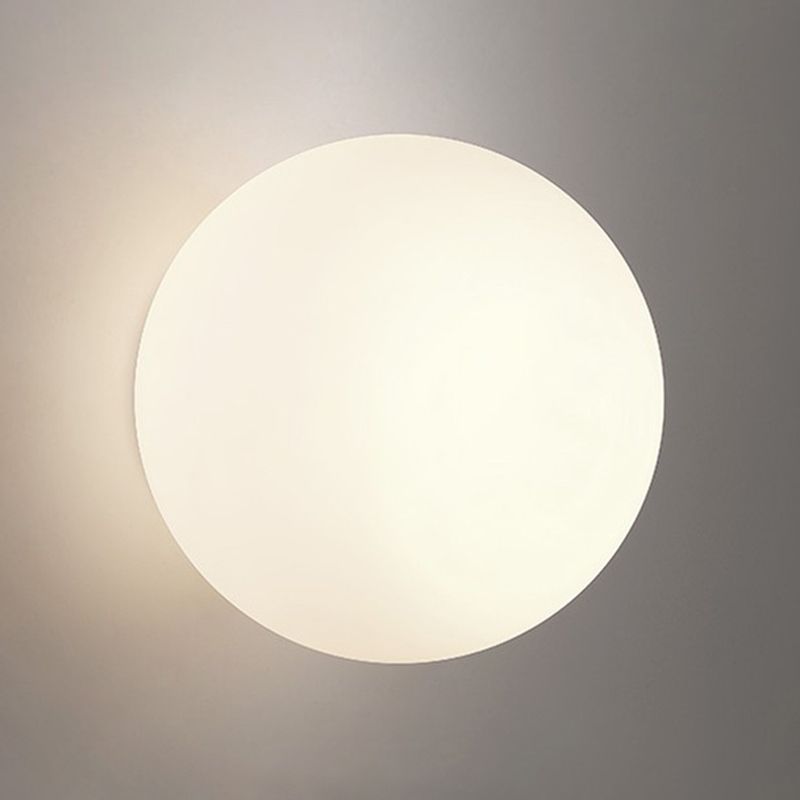 Glass Ball Wall Mount Light Fixture Simple 1 Light Wall Lamps in White