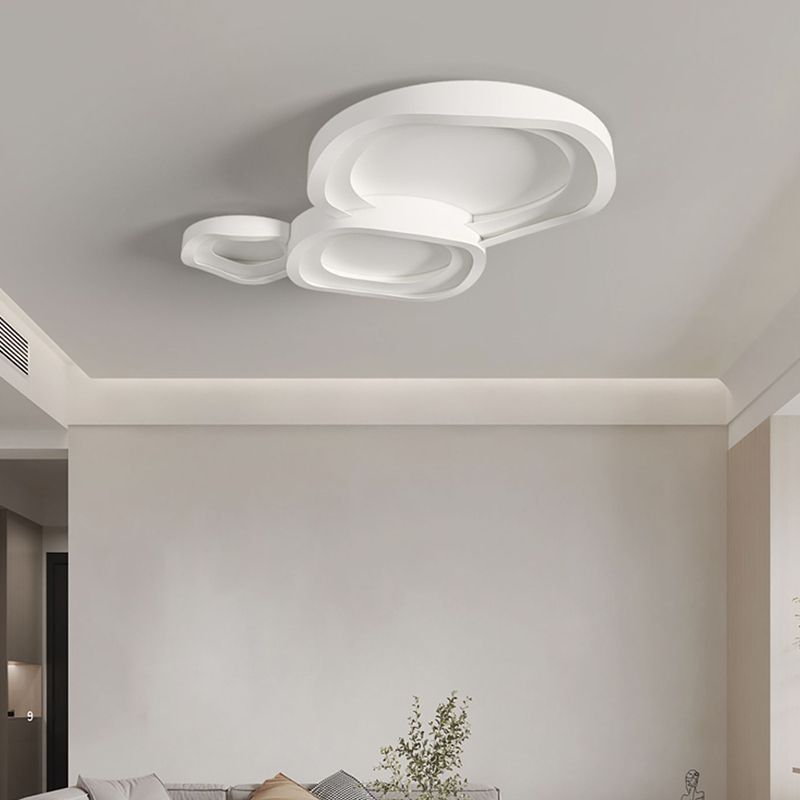 Nordic Style Ceiling Light Fixture White Flush Mount for Living Room