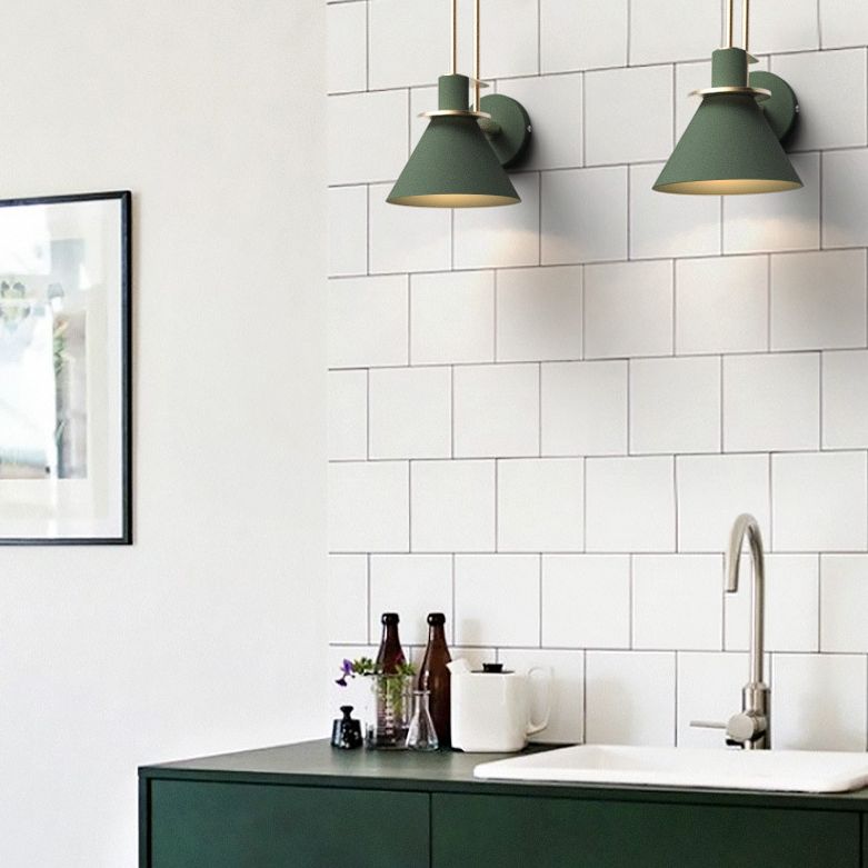 Contemporary Simplicity Conical Wall Mounted Lights Metallic Wall Mounted Lamp for Bedside