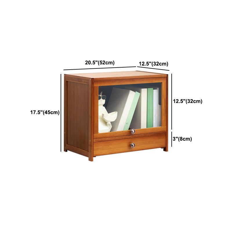 Brown Shelf Bookcase with Doors Standard Bookcase for Office
