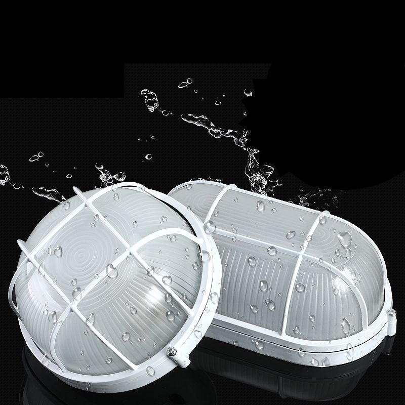 Simplicity Lámpara de techo para balcón, resistente al agua, a prueba de herrumbre, 1 luz de montaje empotrado para exteriores