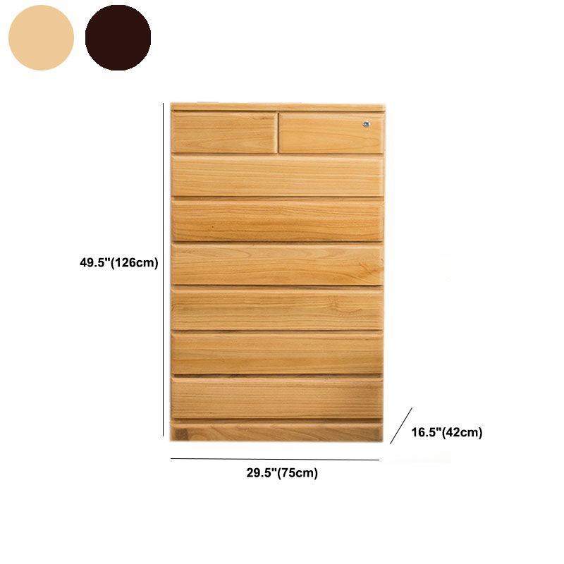 Solid Wood Modern Storage Chest Dresser Vertical Storage Chest Without Mirror