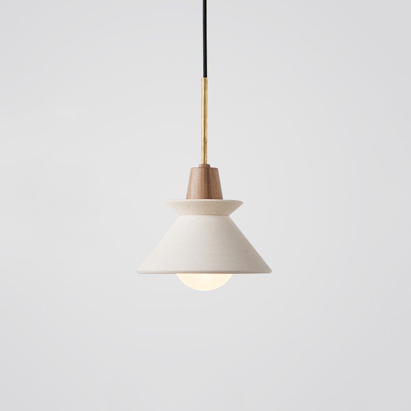 White Cone Pendant Lighting Fixture Nordic Style Cement Suspension Pendant Light