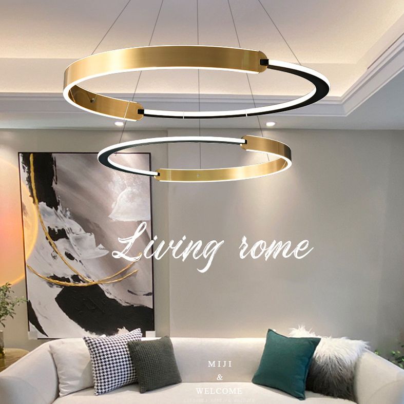 Postmodern Chandelier Pendant Light Round Suspension Light for Living Room Dining Room