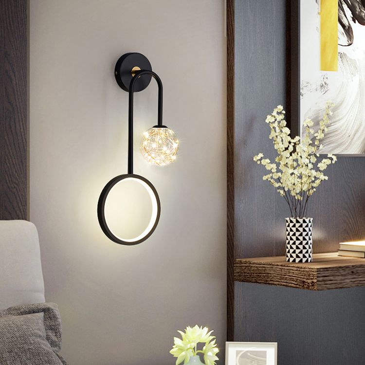 Metallo lampada appesa a parete in vetro a parete a parete in metallo a parete a parete con piastra backplate metallica