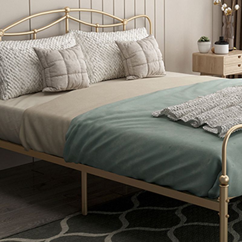 Slat Bed Adjustable Height with Open-Frame Camelback Headboard