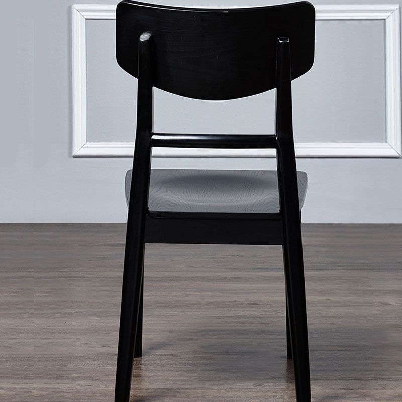 Wood Kitchen Dining Side Chair Ladder Back Side Chair in Black