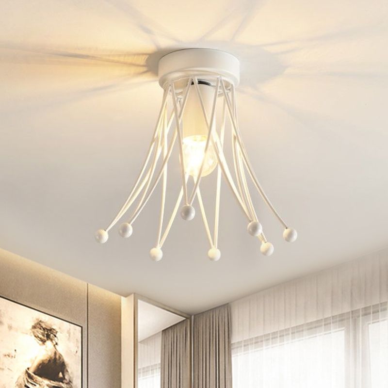 Metallische Kronen-Unterputzbeleuchtung, moderne 1-flammige Kinder-Deckenleuchte in Schwarz/Gold/Weiß