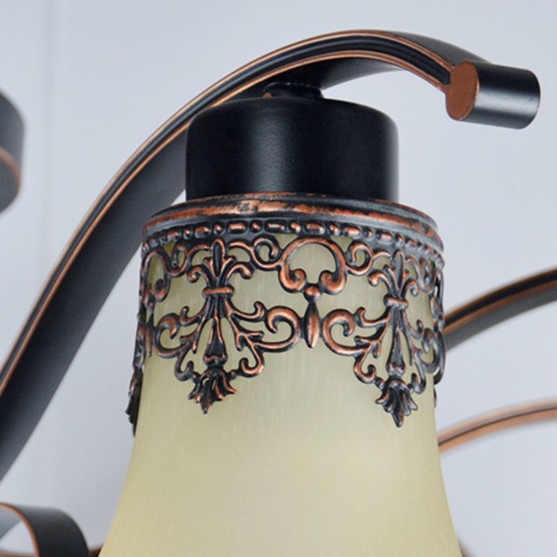 Decorative Bell Flush Lightture Glass Flush Mount Lights en noir pour le salon