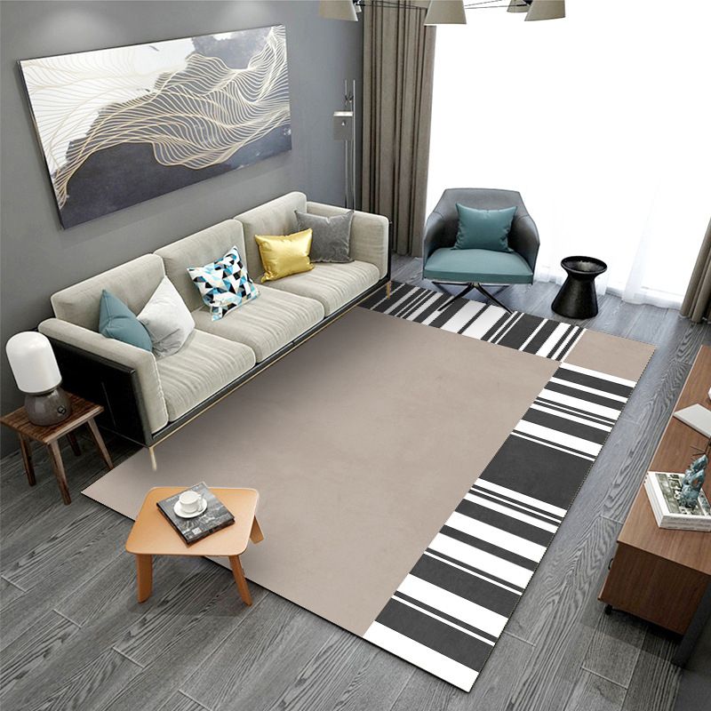 Geometric Pattern Modern Style Rug Rectangle Shape Stain Resistant Rug