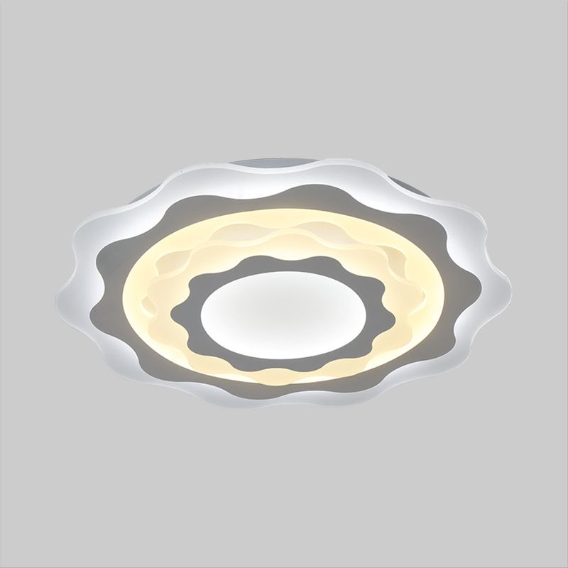 19"/23.5" Wide Acrylic Gear Lighting Fixture Simplicity LED White Flush Mount Ceiling Light
