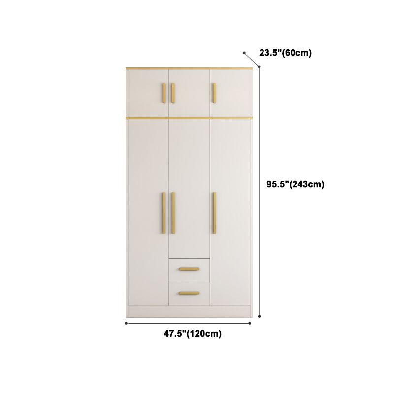 White Wardrobe Cabinet Contemporary Engineered Wood Wardrobe Armoire