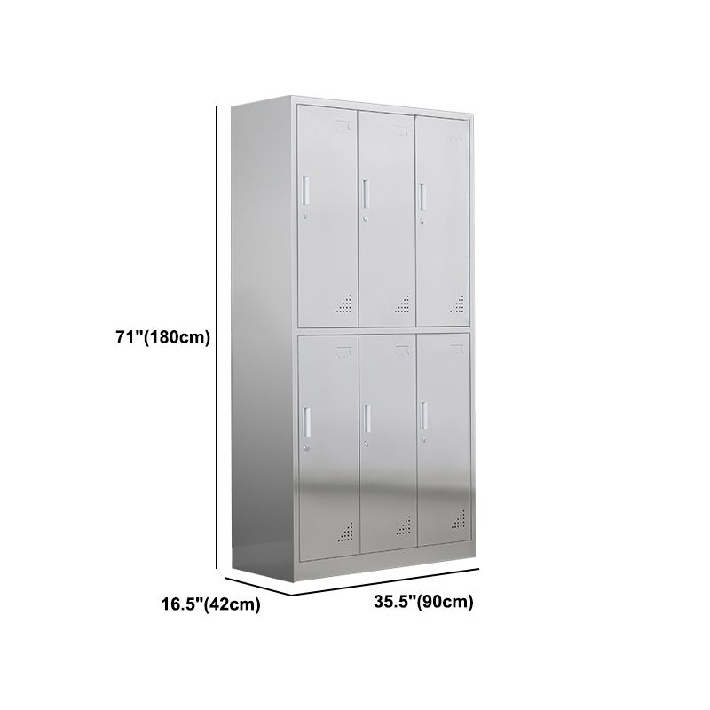 Metal Industrial Cabinet with Hinged Door Gray Steel Storage Cabinet for Bathroom