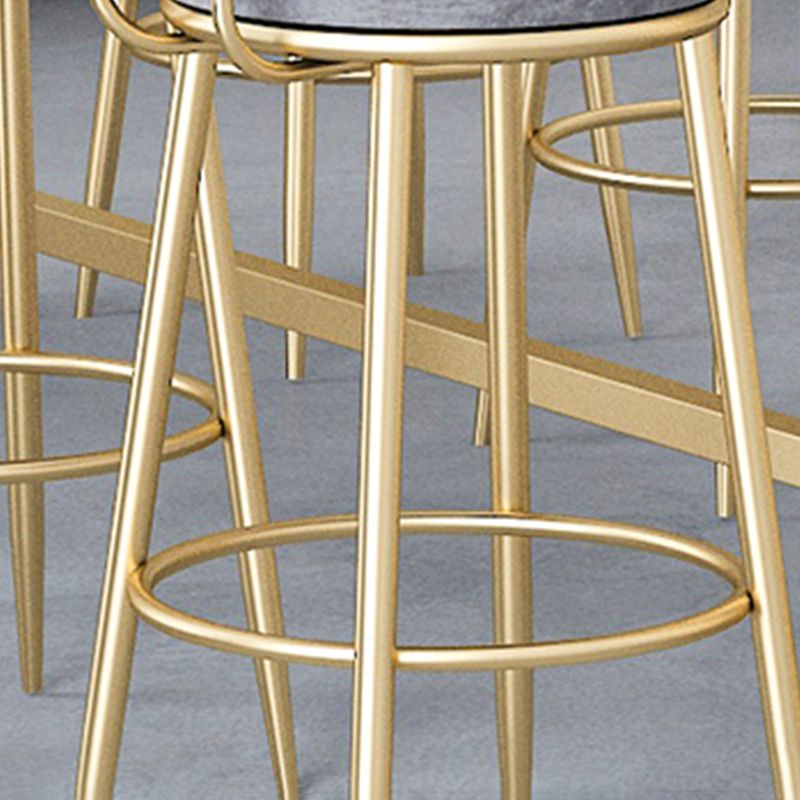 Contemporary Style Upholstered Counter Stool Bar-height Bar Stool with Metal Legs