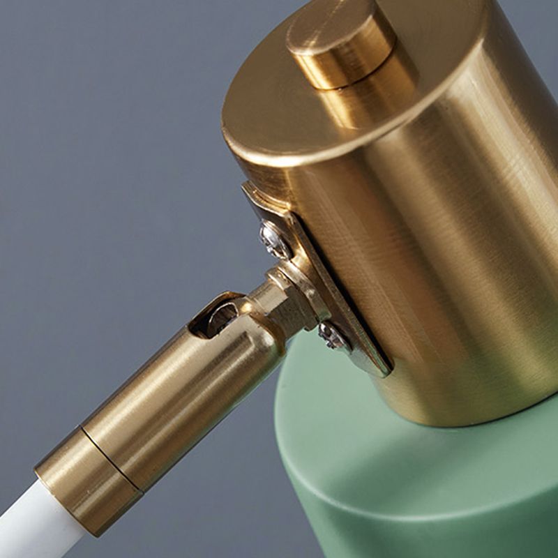 Macaroon Night Table Lamps Barrel 1-Light Bedroom Nightstand Lights with Metal Shade