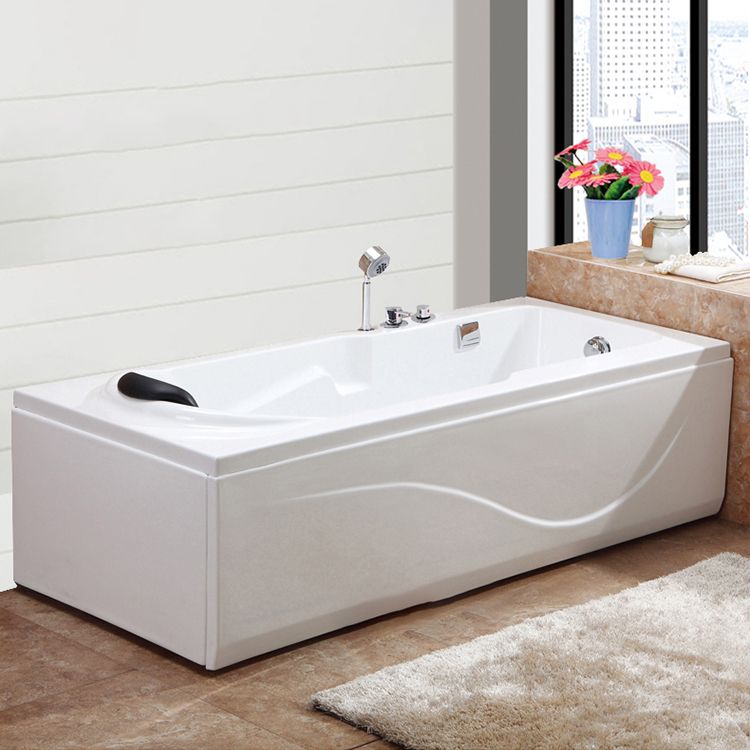Soaking Bathtub Antique Finish Rectangular Acrylic Back to Wall Bath Tub
