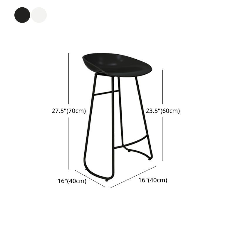 Modern Armless Backrest Counter Stool Iron Cashier Bar Stool with Acrylic Seat and Pedal